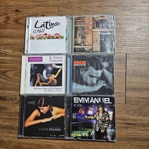 Lot of 6 Latin Pop CDs Laura Pausini Eros Ramazzotti Emmanuel El Tango Cancion